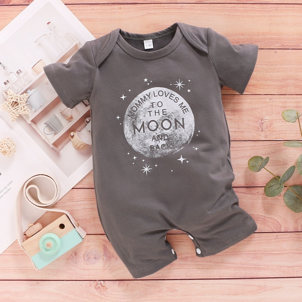 Newborn Boys Short Sleeves Letter Print Bodysuit childrensterritory