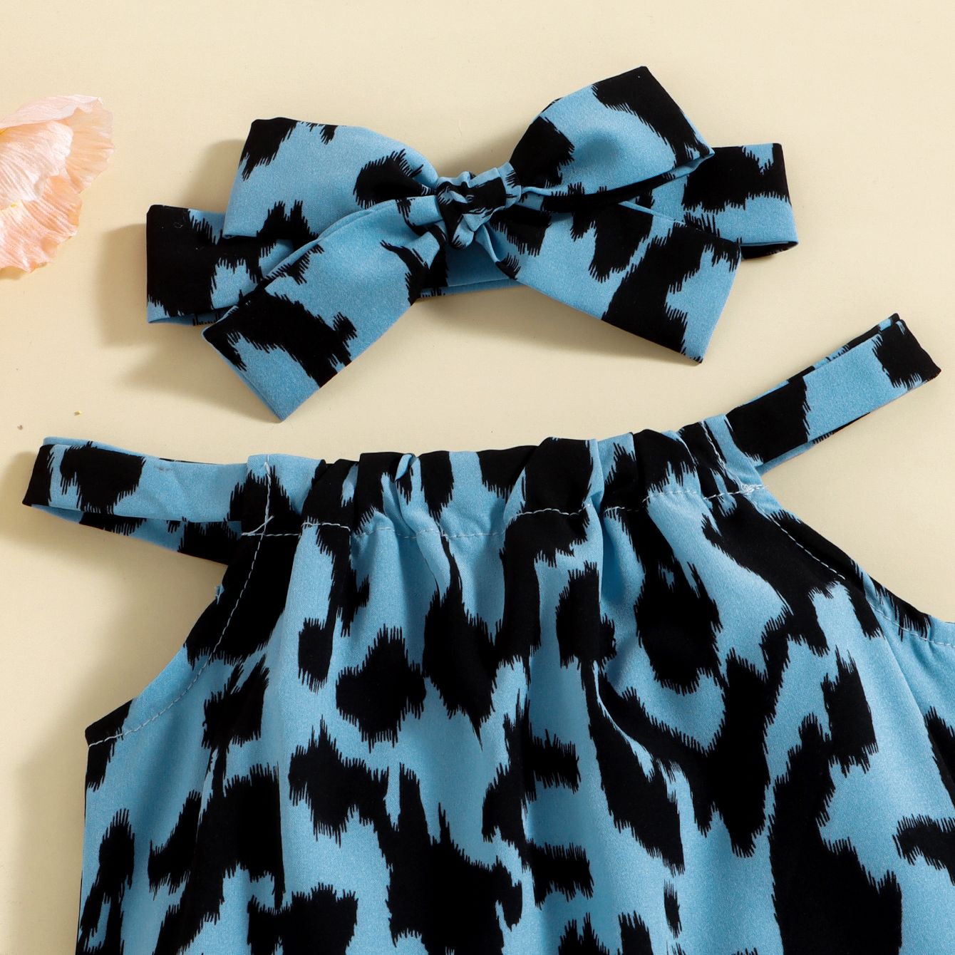 Infant/Baby Leopard Print Summer Bodysuit with Hair Band childrensterritory