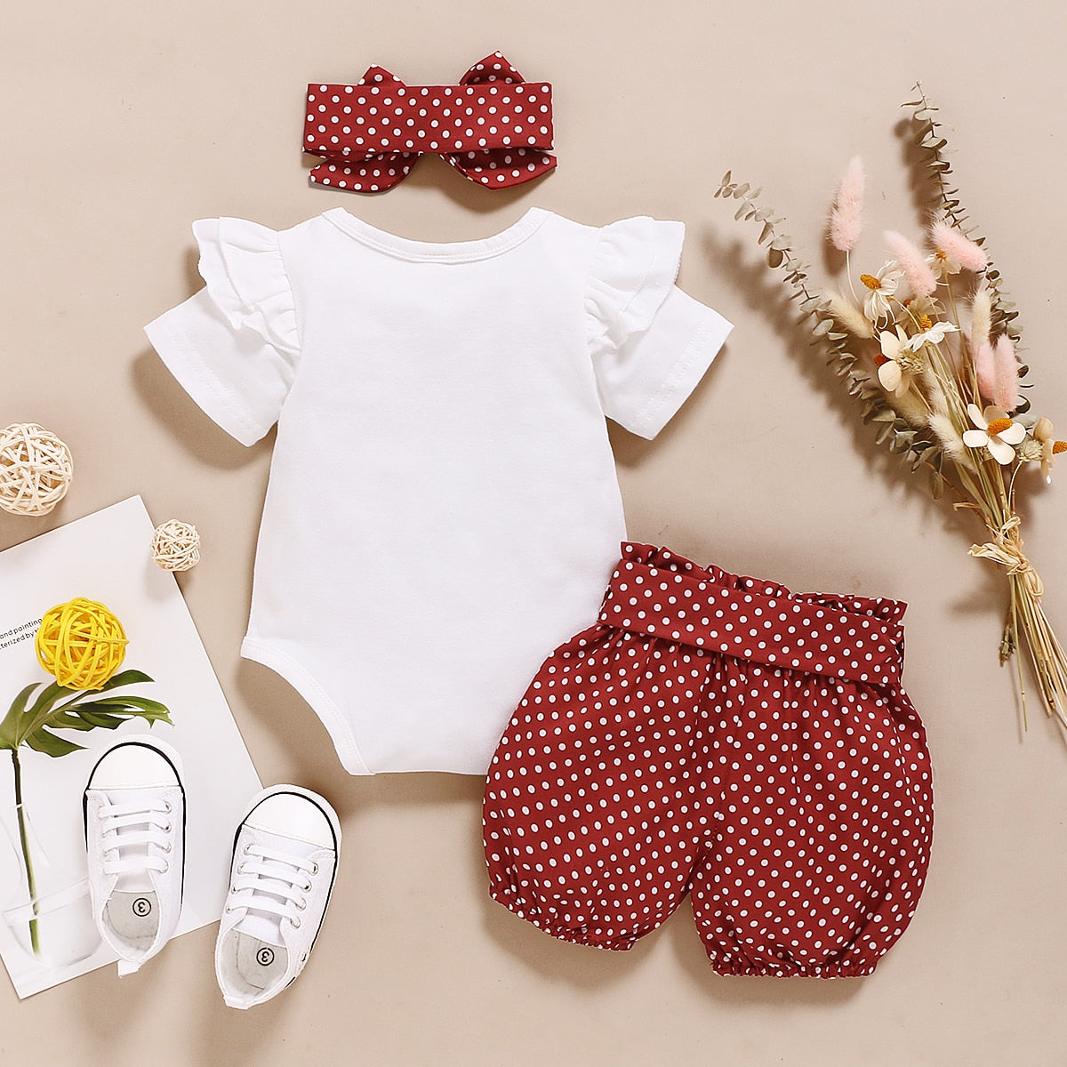 Baby Girls 3Pcs Casual Letter Print Summer Outfit childrensterritory