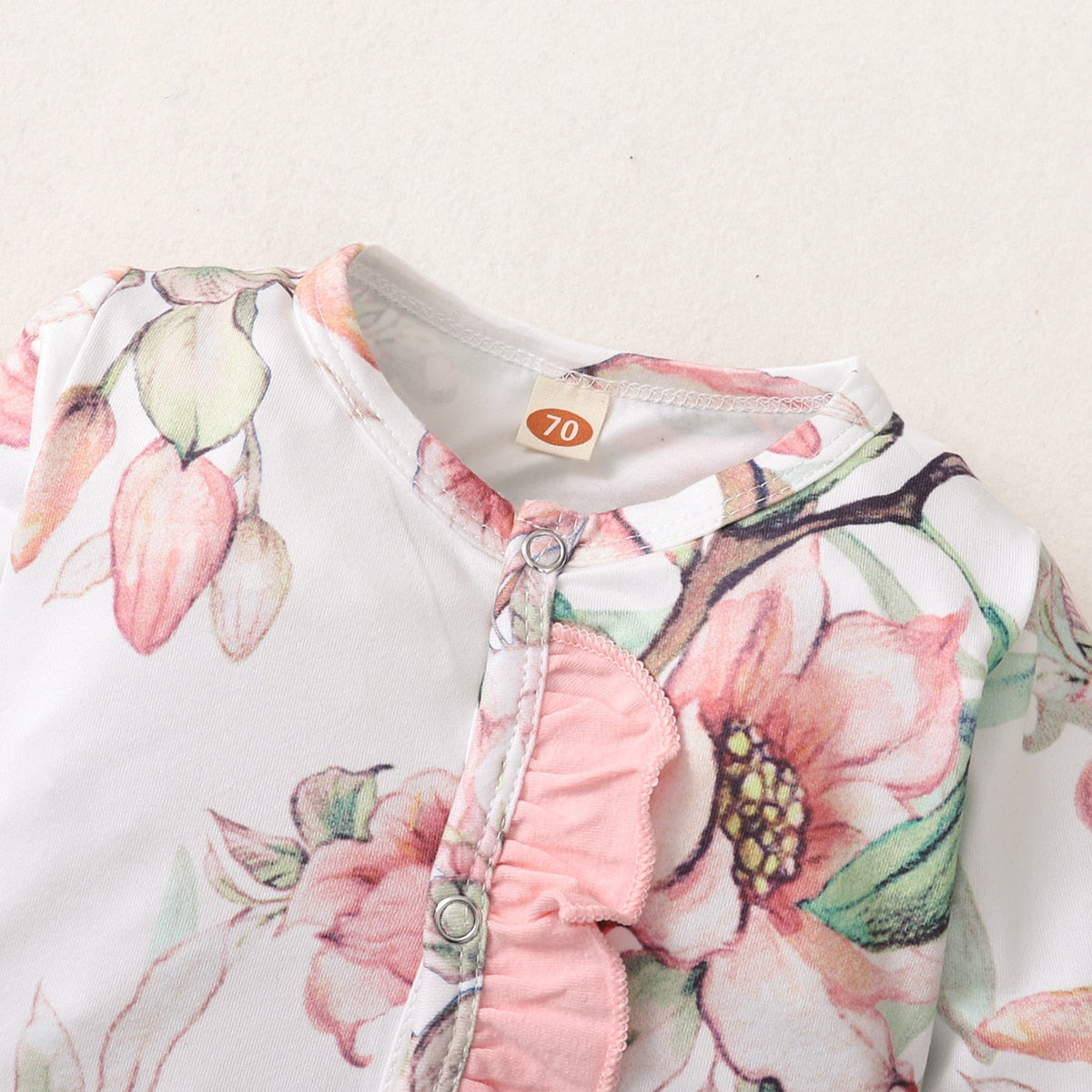 Baby Girl Floral Bodysuit with Bow-knot Headband childrensterritory