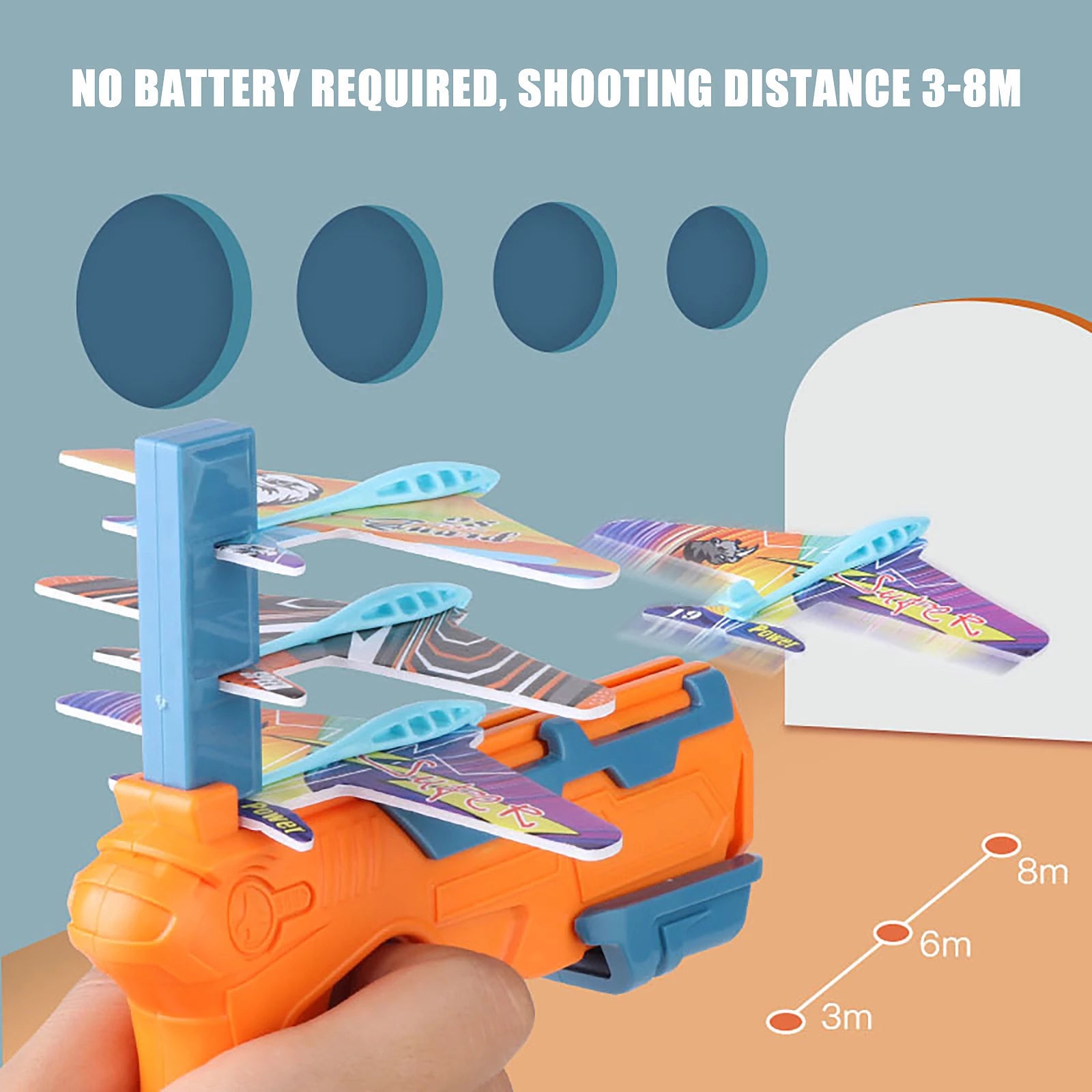 Kids Catapult Plane Gun With 6 Small Plane Toys childrensterritory