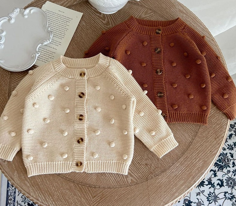 Infant Girls Long Sleeve Embroidery Knitted Cardigan childrensterritory