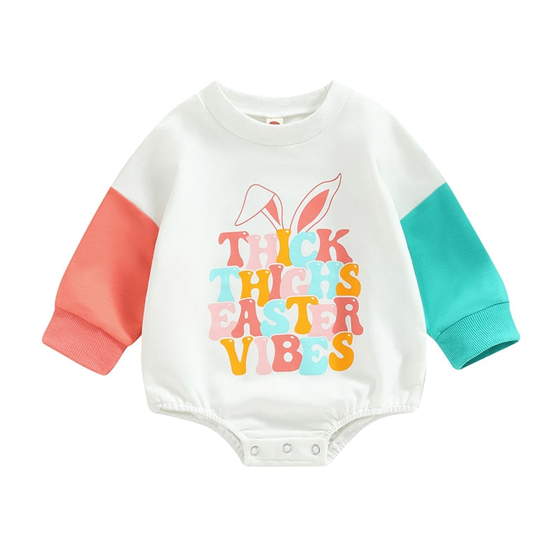 Baby Boy/Girl Bunny Letter Print Bodysuit childrensterritory