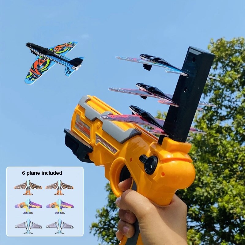 Kids Catapult Plane Gun With 6 Small Plane Toys childrensterritory