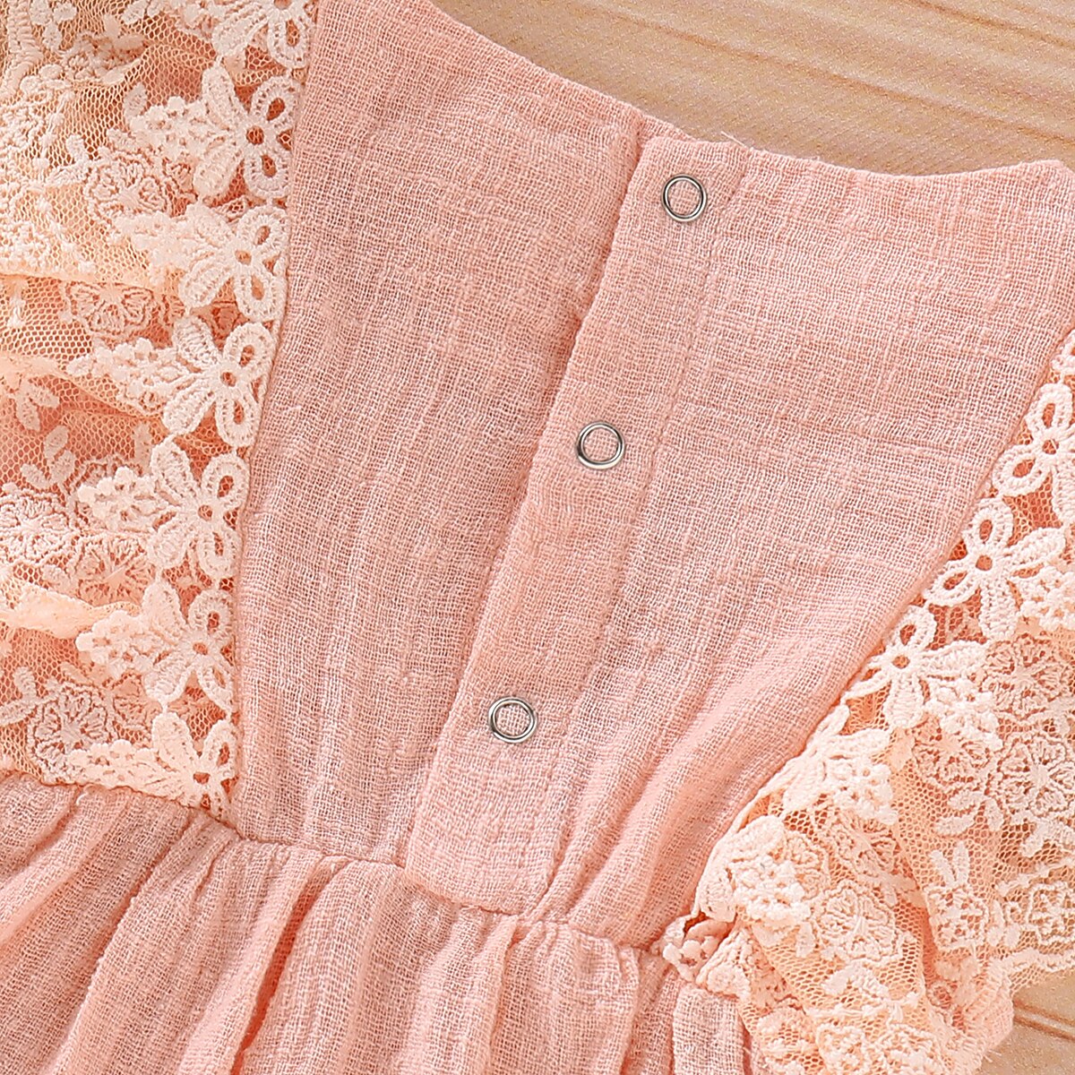 2Pcs Lace Sleeves Baby Girl Bodysuit with Headband childrensterritory