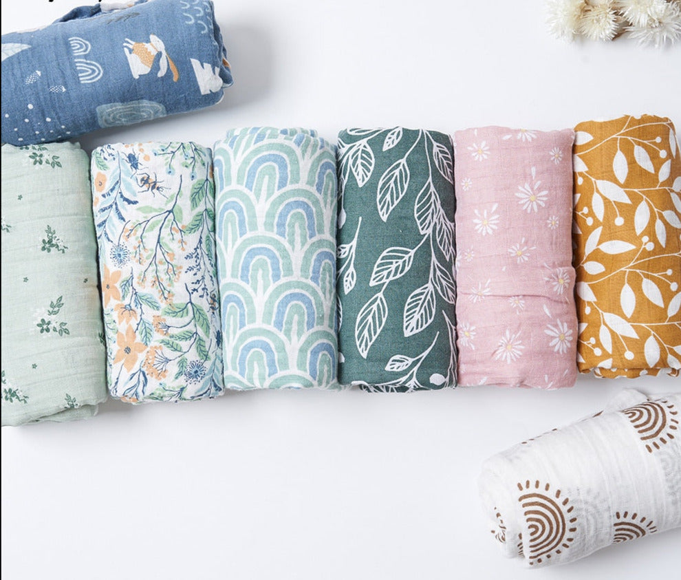 2 Pieces Pack Muslin Cotton Baby Swaddles/Blankets childrensterritory
