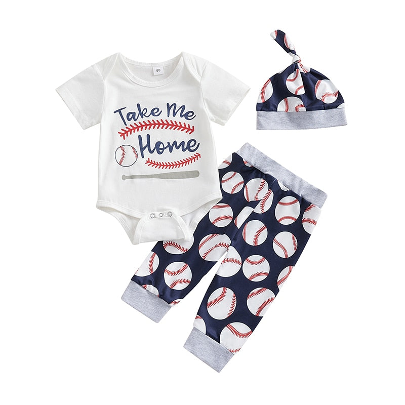 Newborn Baby 3Pcs Letter Print Summer Outfit Set childrensterritory