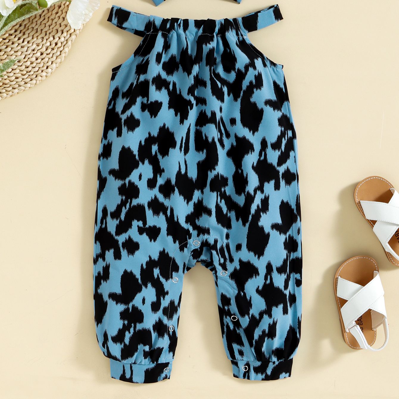 Infant/Baby Leopard Print Summer Bodysuit with Hair Band childrensterritory
