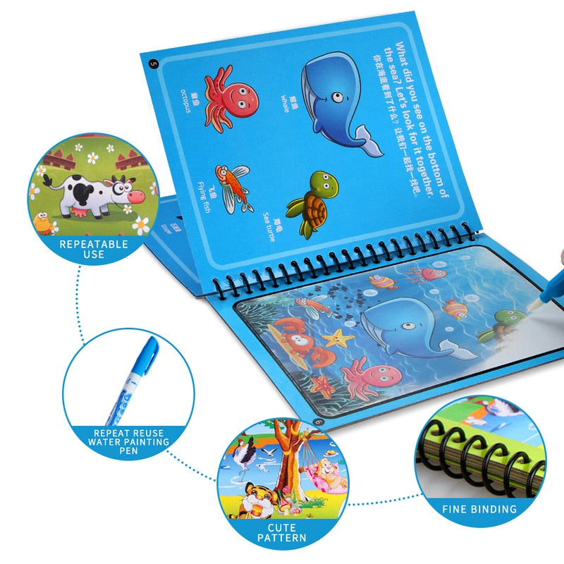1pcs Reusable Water Drawing Book Educational Toys childrensterritory