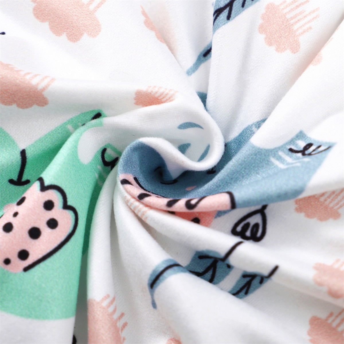 Infant Boy Cartoon Print One-Piece with Hat Set childrensterritory