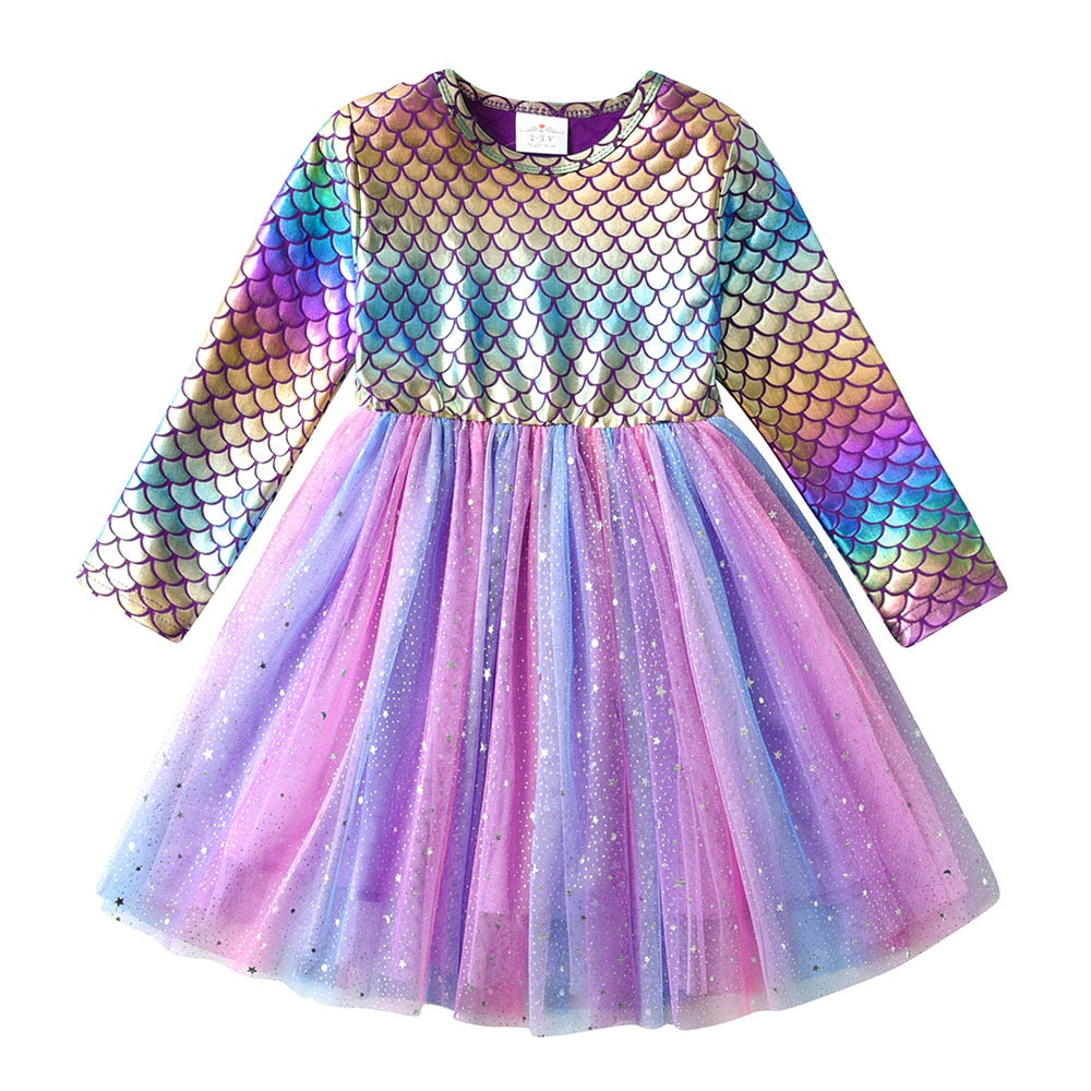 Mermaid Style Elegant Tutu Ball Gown for Kids Girls childrensterritory