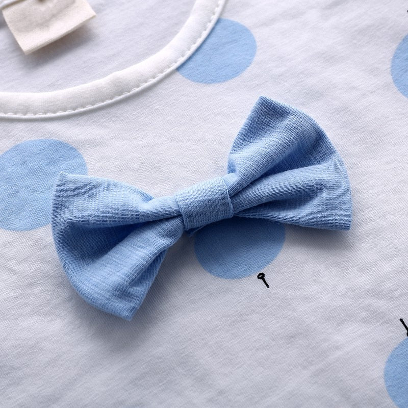 Toddler/Baby Girls Printed Bowknot 2pcs Casual Suit childrensterritory