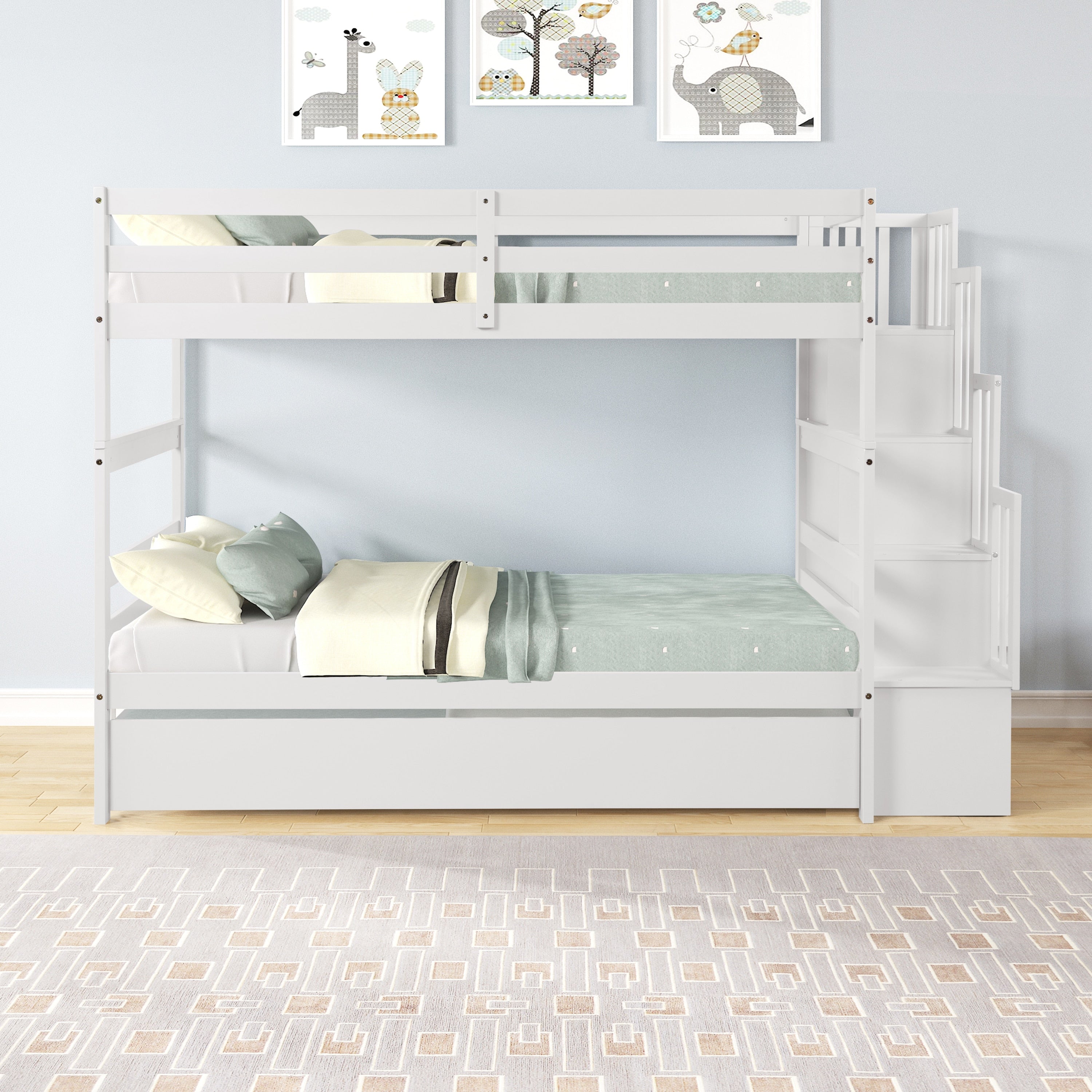 Twin Bunk bed With Trundle & a Ladder/Bedroom Furniture childrensterritory