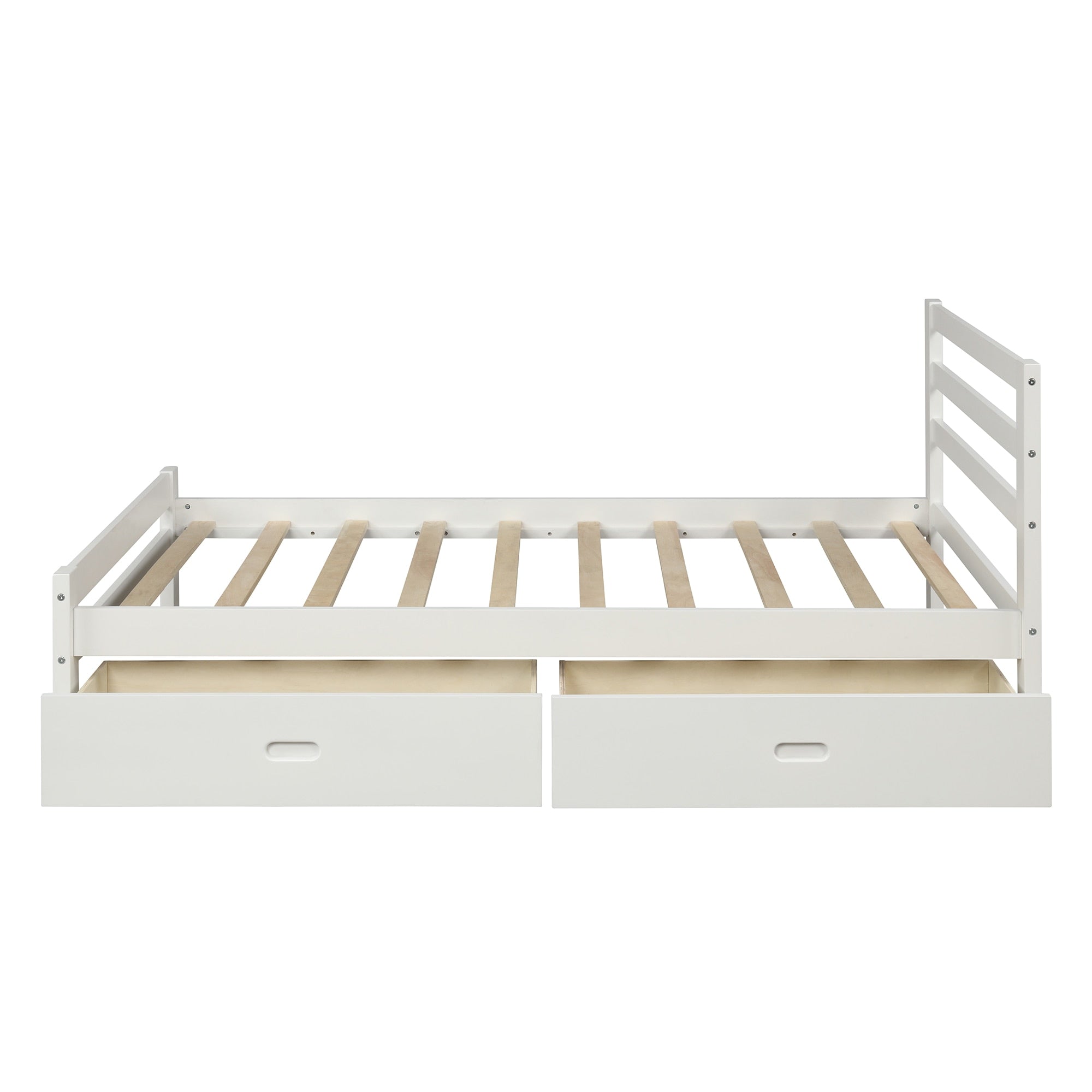 Twin/Full Size Wood Platform Bed with Two Drawers childrensterritory