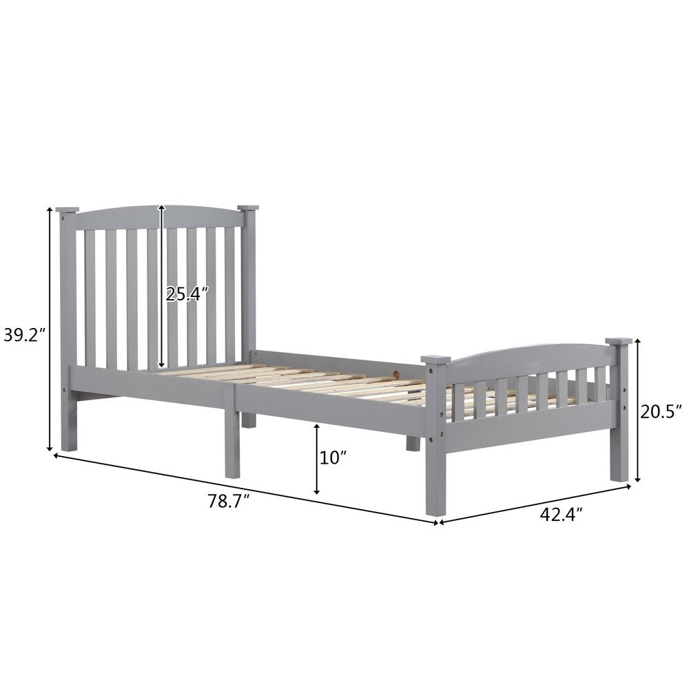 Vertical Twin Size Bed with Headboard & Footboard childrensterritory