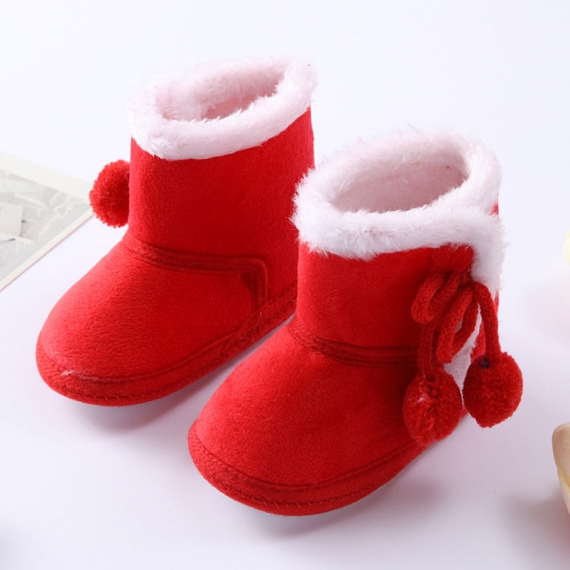 Warm Soft Sole Fur Snow Boots for Newborn 0-18M childrensterritory