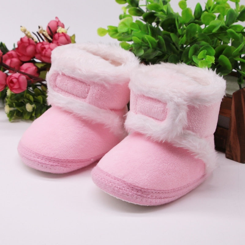 Warm Soft Sole Fur Snow Boots for Newborn 0-18M childrensterritory