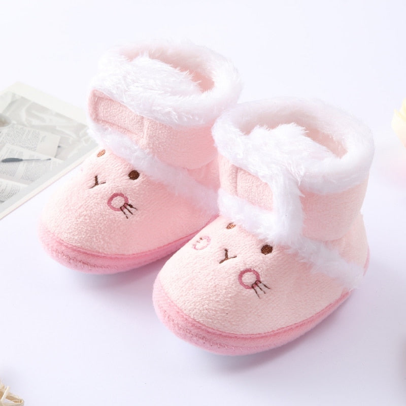 Warm Soft Sole Fur Snow Boots for Newborn 0-18M childrensterritory