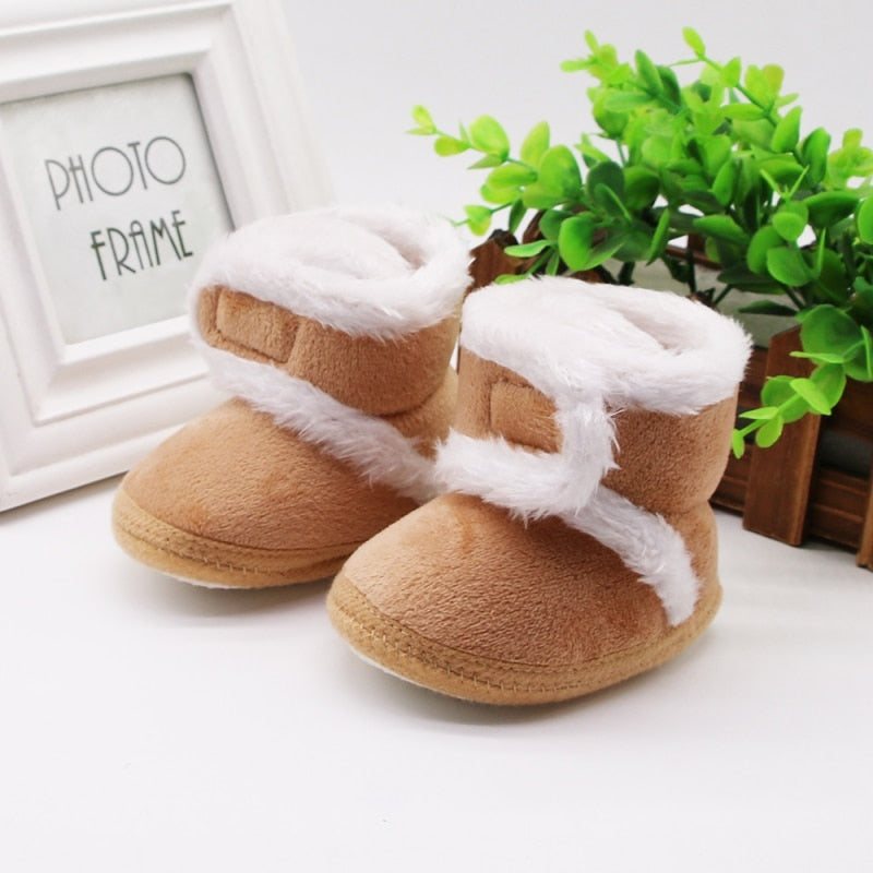 Warm Soft Sole Fur Snow Boots for Newborn 0-18M childrensterritory