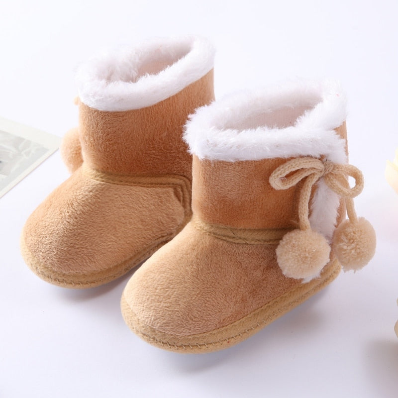 Warm Soft Sole Fur Snow Boots for Newborn 0-18M childrensterritory
