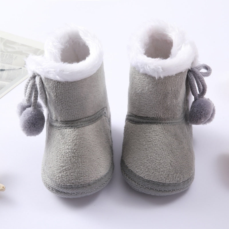 Warm Soft Sole Fur Snow Boots for Newborn 0-18M childrensterritory