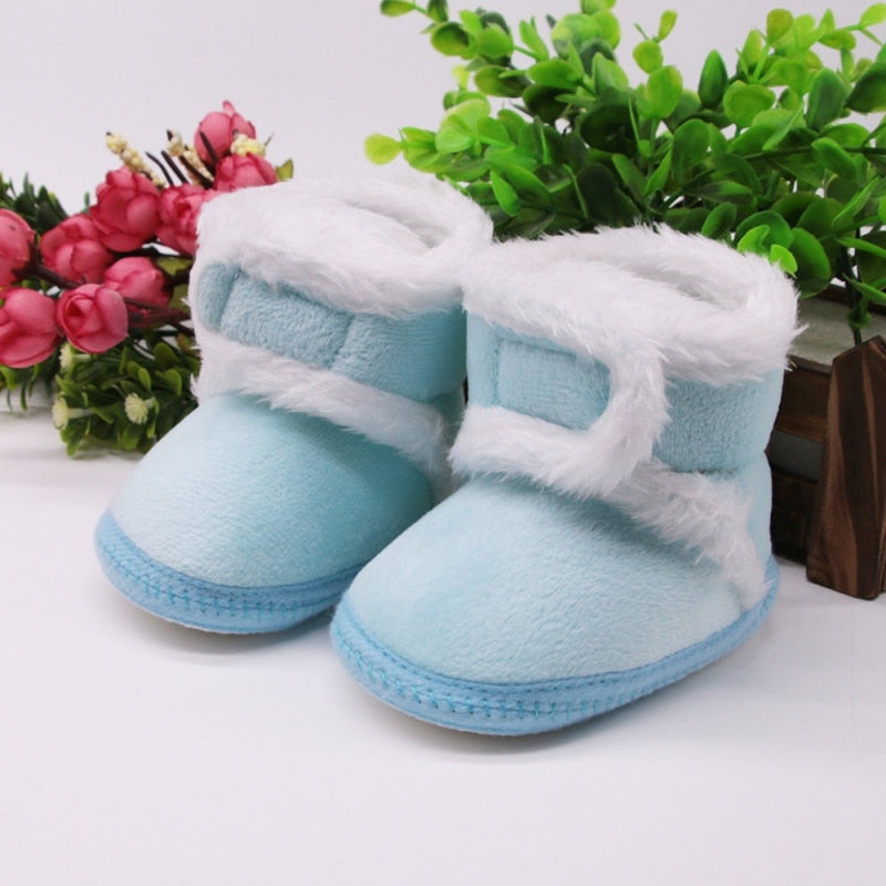 Warm Soft Sole Fur Snow Boots for Newborn 0-18M childrensterritory