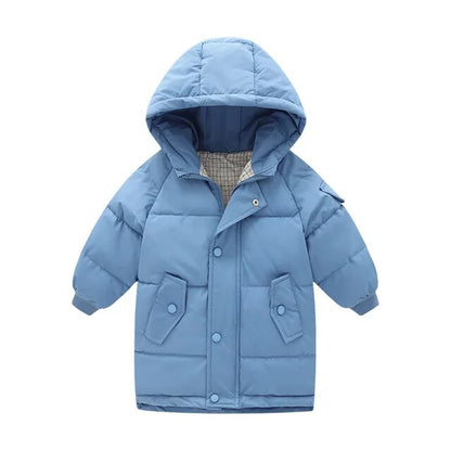 Kids Girls Mid-Length Hooded Windbreaker Coats childrensterritory