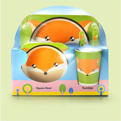 Cartoon Design Bamboo Fiber Tableware for Baby Feeding childrensterritory