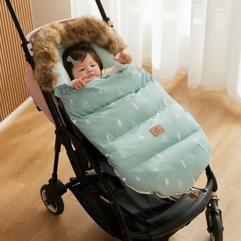 Thick Fur Collar Warm Cocoon Baby Envelope