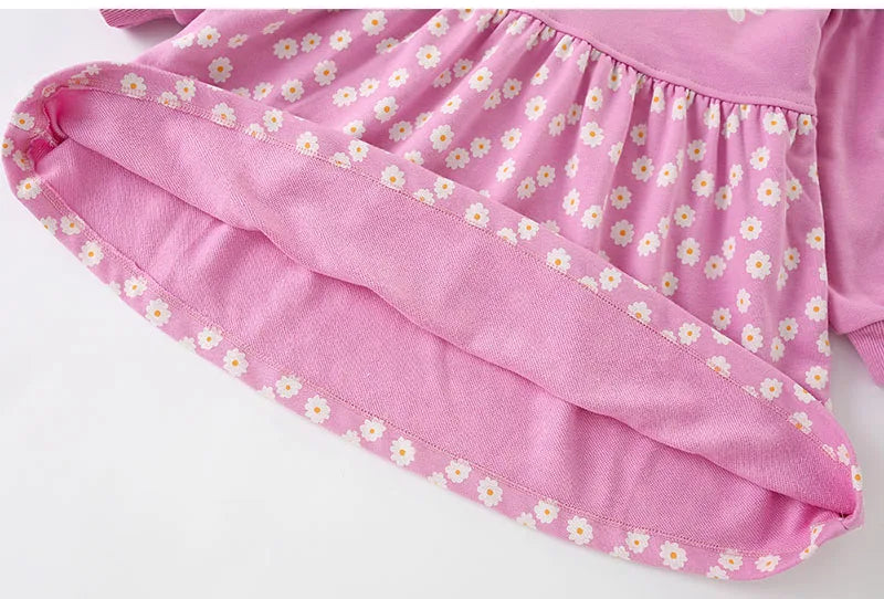 Little Girls Floral Print Casual Warm A-LINE Dresses childrensterritory