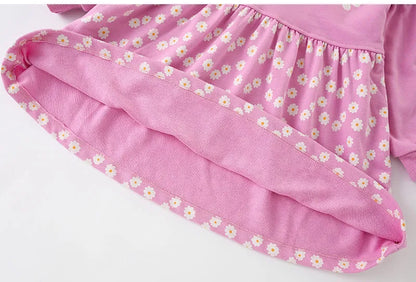 Little Girls Floral Print Casual Warm A-LINE Dresses childrensterritory