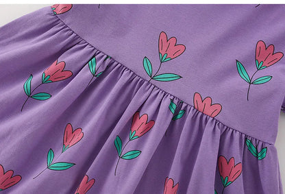 Little Girls Flower Print Summer Casual A-LINE Dresses childrensterritory