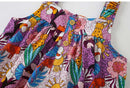 Kids Girls Cartoon Flower Print Cotton Summer A-LINE Dress childrensterritory