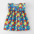 Kids Girls Floral Print Casual Cotton Dresses for Summer childrensterritory