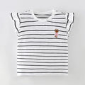 Striped Print Cotton Short-sleeve Kids Girls Tees childrensterritory