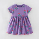Little Girls Flower Print Summer Casual A-LINE Dresses childrensterritory