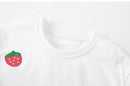 Kids Girls Causal Cotton T-Shirts with Strawberries Print for Summer childrensterritory