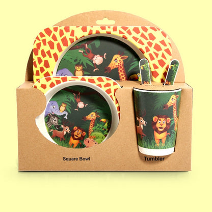 Cartoon Design Bamboo Fiber Tableware for Baby Feeding childrensterritory