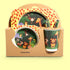 Cartoon Design Bamboo Fiber Tableware for Baby Feeding childrensterritory