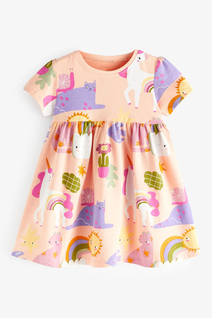 Kids Girls Floral Print Casual Cotton Dresses for Summer childrensterritory