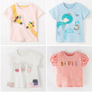 Kids Girls Stylish Cartoon Animal Prints Cotton Tops Tees for Summer childrensterritory
