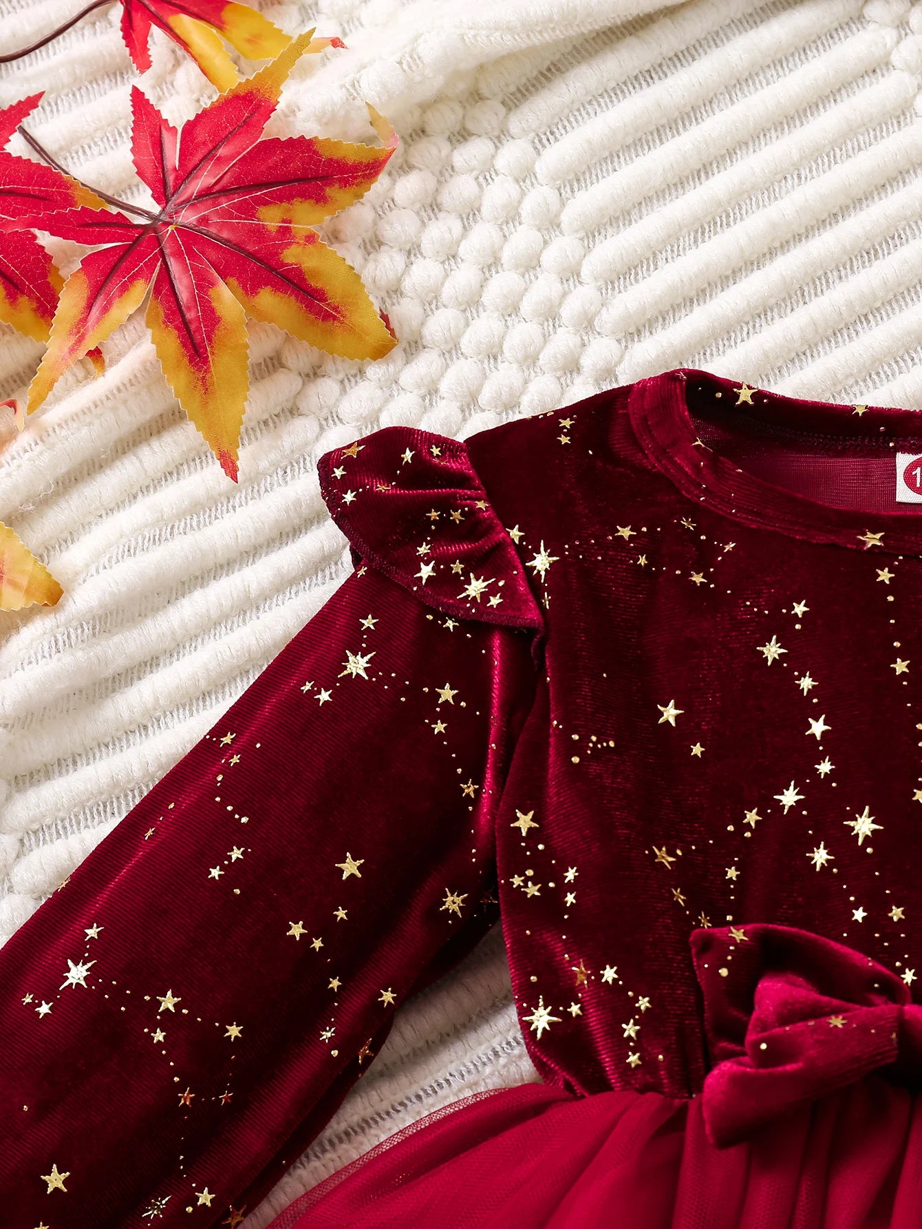 Girls' Round Neck Long Sleeves Party Dresses