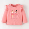 Full-Sleeve Cartoon Design Cotton T-Shirts For Girls childrensterritory