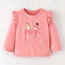 Full-Sleeve Cartoon Design Cotton T-Shirts For Girls childrensterritory
