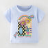 Kids Girls Stylish Cartoon Animal Prints Cotton Tops Tees for Summer childrensterritory