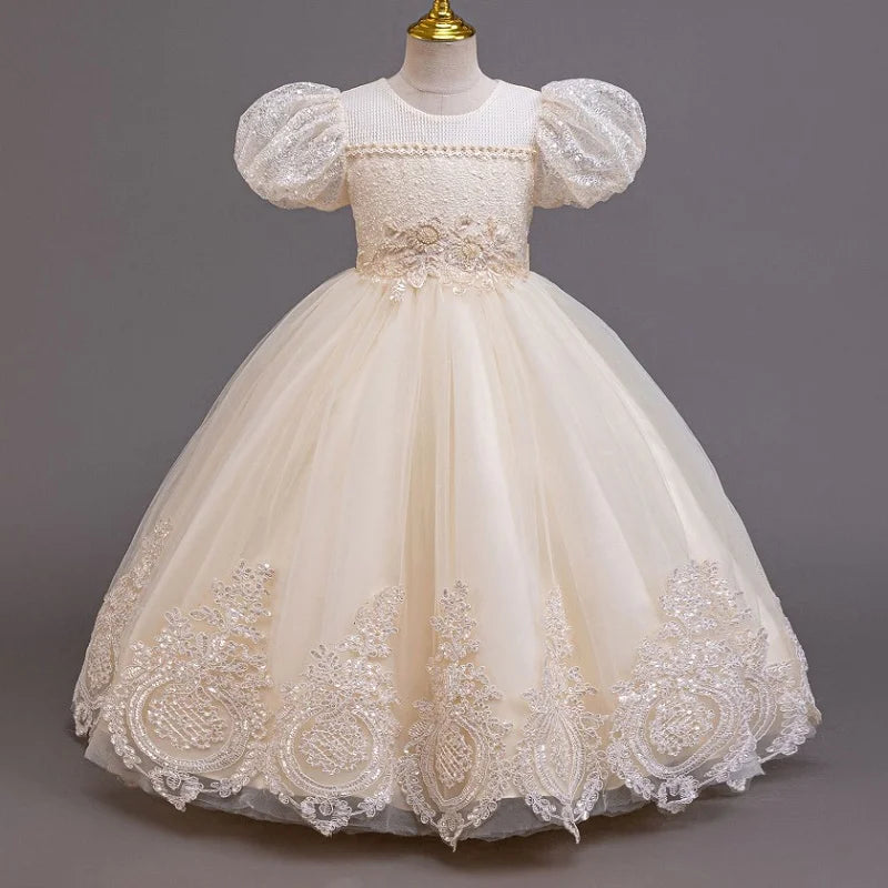 Formal Kids Girls Floral Long Party Dresses