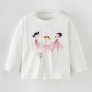 Full-Sleeve Cartoon Design Cotton T-Shirts For Girls childrensterritory