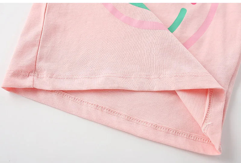 Kids Girls Combed Cotton Floral Tees for Summer childrensterritory