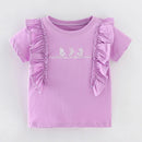 Kids Girls Casual Cartoon Design Cotton Top Tees childrensterritory