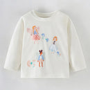 Full-Sleeve Cartoon Design Cotton T-Shirts For Girls childrensterritory